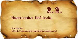 Macsicska Melinda névjegykártya
