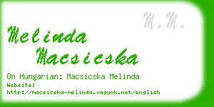 melinda macsicska business card